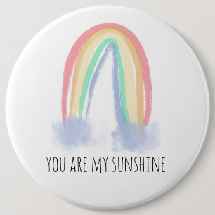 Macaron Rond 15,2 Cm You are my sunshine watercolor painted rainbow