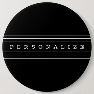 Macaron Rond 15,2 Cm Your Custom Text & Modern Stripes   Black & White