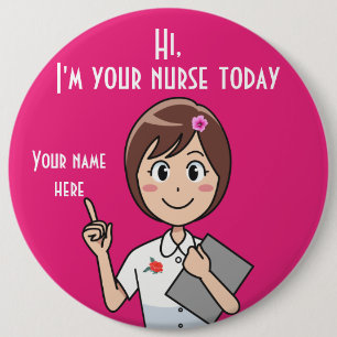 Macaron Rond 15,2 Cm Your Nurse Today 3, 6 Inch Round Button