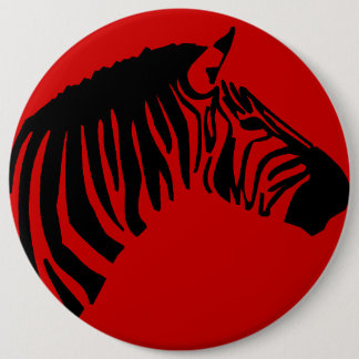 MACARON ROND 15,2 CM ZÈBRE SUR LE BOUTON ROUGE