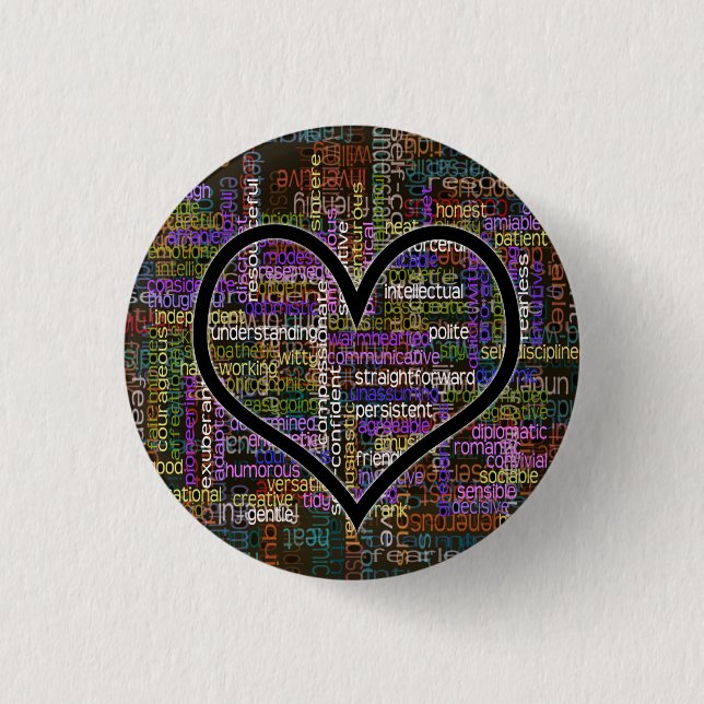 Macaron Rond 2,50 Cm 100 mots positifs (Devant)