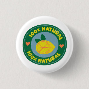 Macaron Rond 2,50 Cm 100% Symbole citron naturel Bouton