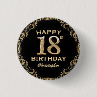 18e anniversaire de la Parties scintillant Noir et