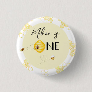 Macaron Rond 2,50 Cm 1er anniversaire Bumble abeille jour anniversaire