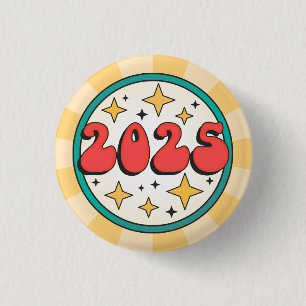Macaron Rond 2,50 Cm 2025 nouvel an super texte de dessin animé