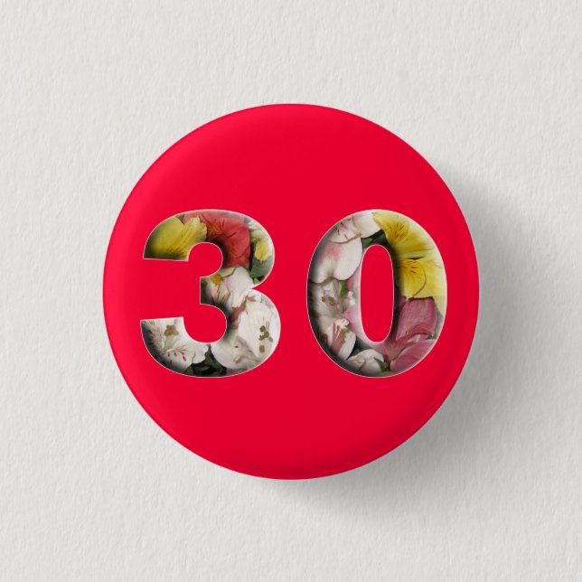 Macaron Rond 2,50 Cm 30e Anniversaire 30 ans Épingle de jalon (Devant)