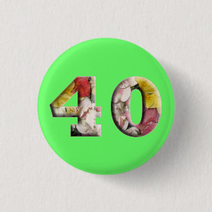 Macaron Rond 2,50 Cm 40e anniversaire Anniversaire 40 ans Jalon de pier
