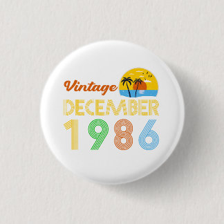 Macaron Rond 2,50 Cm 40e anniversaire vintage décembre 1986 40 ans G