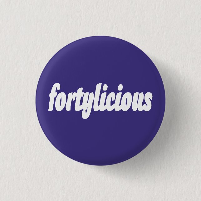 Macaron Rond 2,50 Cm 40e cadeau d'anniversaire Fortylicious (Devant)