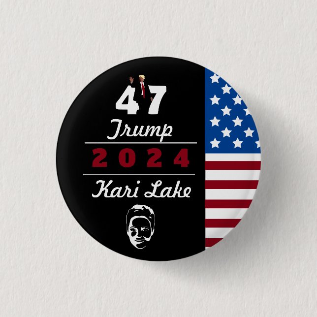 Macaron Rond 2,50 Cm 47 Trump Kari Lake 2024 (Devant)