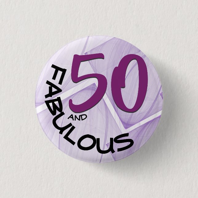 Macaron Rond 2,50 Cm 50 et fabuleux Anniversaire violet typographie noi (Devant)