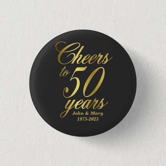 Macaron Rond 2,50 Cm 50e anniversaire du Mariage (Devant)