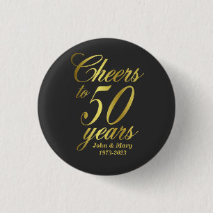 Macaron Rond 2,50 Cm 50e anniversaire du Mariage