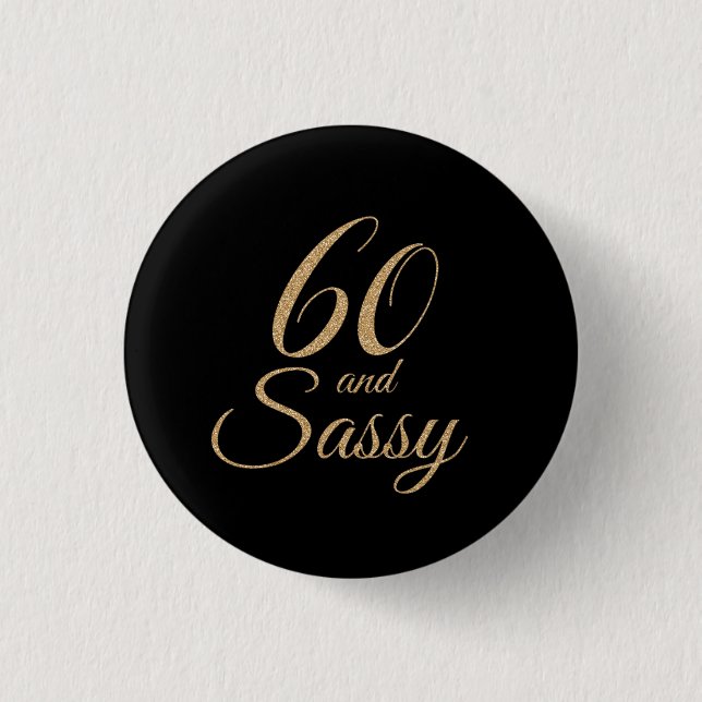Macaron Rond 2,50 Cm 60 et cadeau d'anniversaire noir impertinent de (Devant)