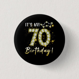 Macaron Rond 2,50 Cm 70 ans C_s mon anniversaire 70e anniversaire Diamo