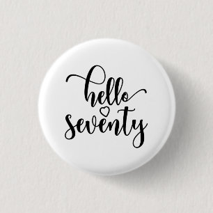 Macaron Rond 2,50 Cm 70e Anniversaire Femmes Bonjour 70 mignonnes 70 an