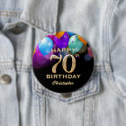 70e fête d'anniversaire Ballons noirs et or