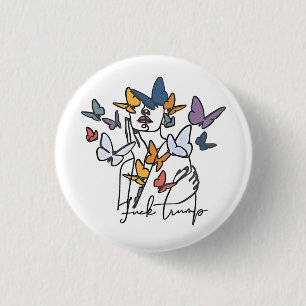 Macaron Rond 2,50 Cm 86 47 T-shirt Floral anti-Trump, Président de l'op