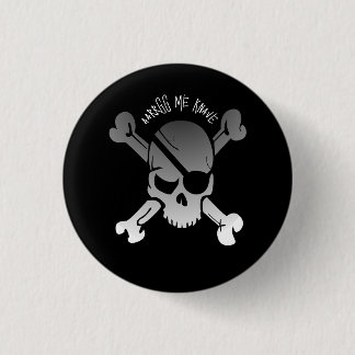 Macaron Rond 2,50 Cm aarrgg moi coquin crâne noir blanc pirate personna