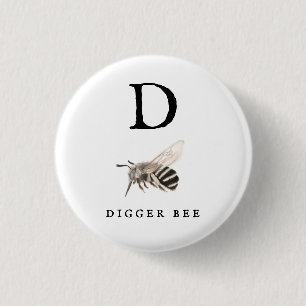 Macaron Rond 2,50 Cm Abeille à Digger "D"