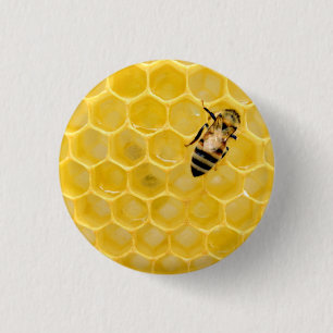 Macaron Rond 2,50 Cm abeille et nid d'abeille