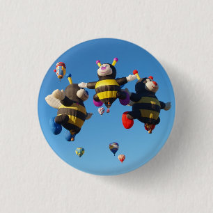 Macaron Rond 2,50 Cm Abeilles chaudes de ballon à air - goupilles de