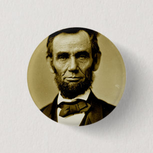 Macaron Rond 2,50 Cm Abraham Lincoln 16ème président des États-Unis