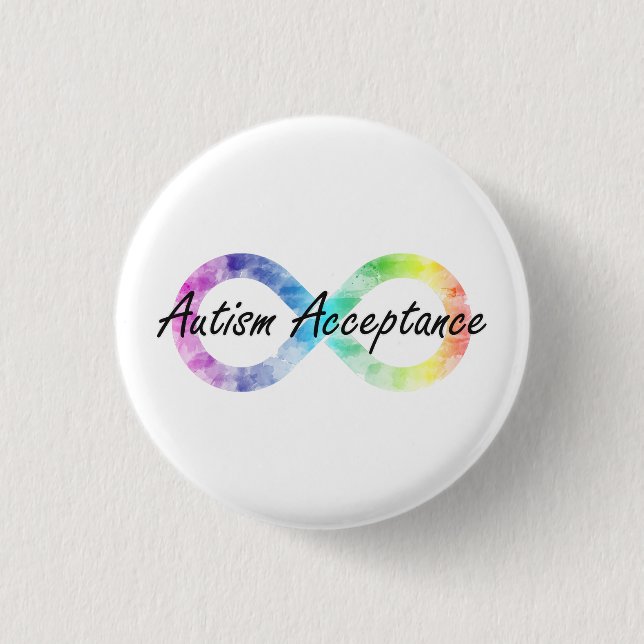 Macaron Rond 2,50 Cm Acceptation de l'autisme (Devant)