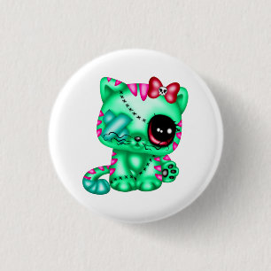 Macaron Rond 2,50 Cm Adorable Zombie Kitty