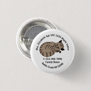 Macaron Rond 2,50 Cm Adresse de la famille Lost Tan Tabby Kitten
