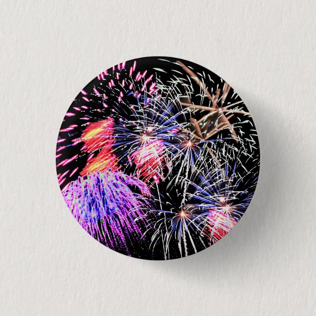 Macaron Rond 2,50 Cm Affichage Fireworks (Devant)