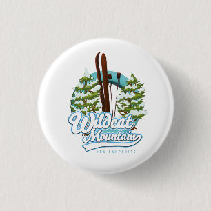 Macaron Rond 2,50 Cm Affiche de ski de Wildcat Mountain New Hampshire