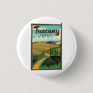 Macaron Rond 2,50 Cm Affiche de voyage Toscane Italie