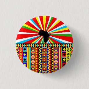 Macaron Rond 2,50 Cm Africain Print Kente Motif Tribal