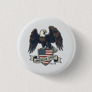 Macaron Rond 2,50 Cm Aigle américain Esprit Américain