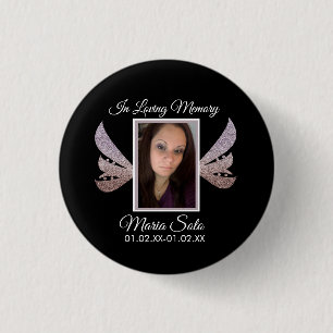 Macaron Rond 2,50 Cm Aile funéraire mémorial Sparkle