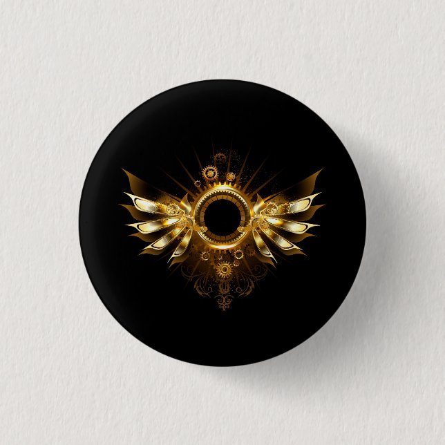 Macaron Rond 2,50 Cm Ailes de Steampunk (Devant)