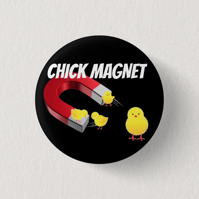 Macaron Rond 2,50 Cm Aimant CHICK (Devant)