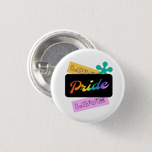 Macaron Rond 2,50 Cm Aimez l'amour de fierté. LGBT+pride. Bouton arc-en