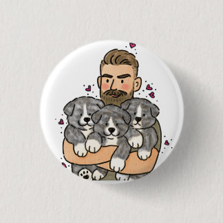 Macaron Rond 2,50 Cm Akita Inu Japonais Bringé