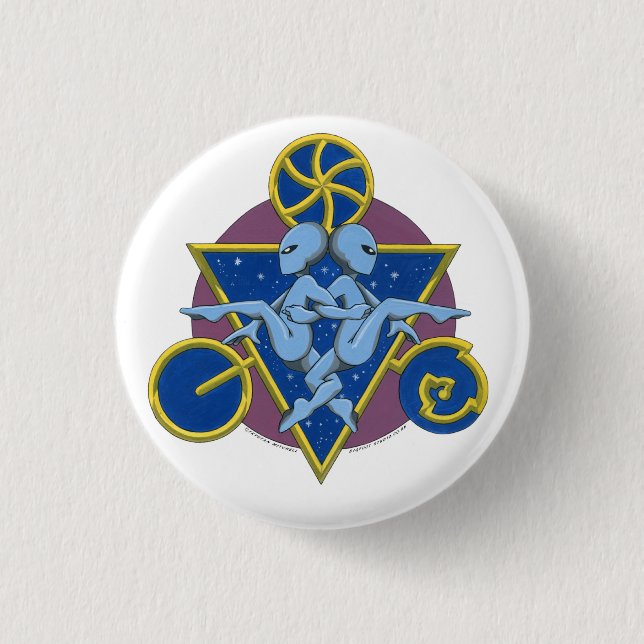 Macaron Rond 2,50 Cm Aliens de danse de cercle (Devant)