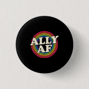Macaron Rond 2,50 Cm Ally AF - Mois Gay pride - Drapeau arc-en-ciel LGB