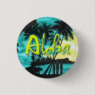 Macaron Rond 2,50 Cm Aloha Pin de coucher du soleil d'Aqua