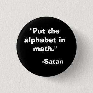 Macaron Rond 2,50 Cm Alphabet dans les maths Satan