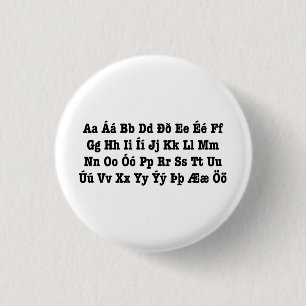 Macaron Rond 2,50 Cm Alphabet islandais [Íslenska Stafrófið]