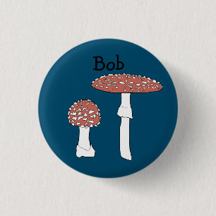 Macaron Rond 2,50 Cm Amanita Champignons Fun Fungi PERSONNALISER IT