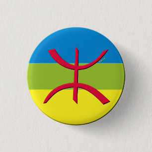 Macaron Rond 2,50 Cm amazigh de berbere d'insigne