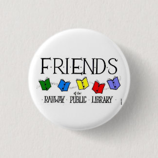 Macaron Rond 2,50 Cm Amis du bouton de bibliothèque publique de Rahway