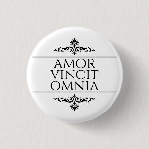 Macaron Rond 2,50 Cm Amor Vincit Omnia - L'Amour Conquiert Tous