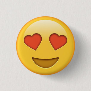Macaron Rond 2,50 Cm Amour amusant coeur bouton émoji